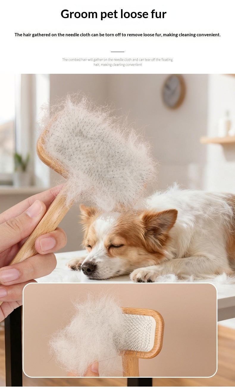 "Cepillo de Madera para Perros - Pelaje Suave y Sin Nudos"