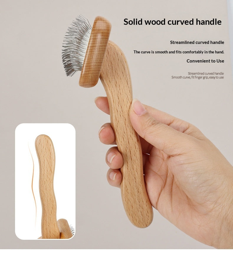 "Cepillo de Madera para Perros - Pelaje Suave y Sin Nudos"